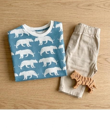 Langarmshirt Tiger Glitzer
