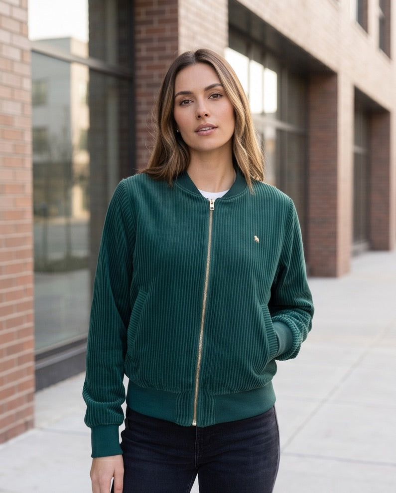 BIO Damen Blouson Cord Jersey smaragd