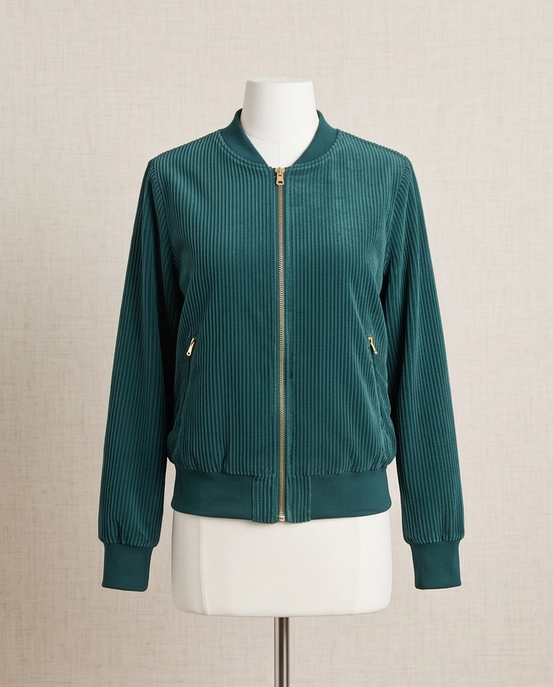 BIO Damen Blouson Cord Jersey smaragd