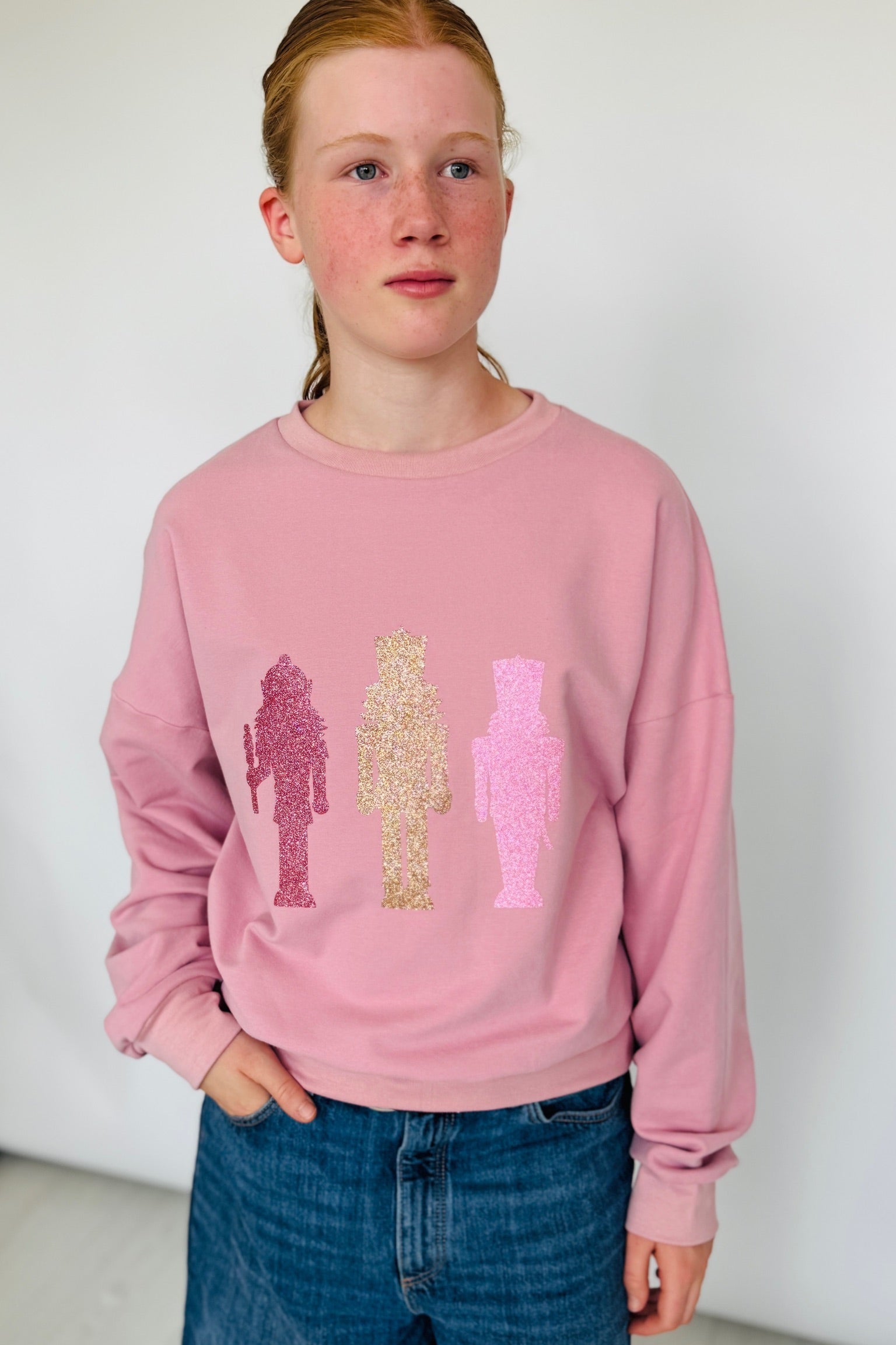 BIO Weihnachtspullover rosa