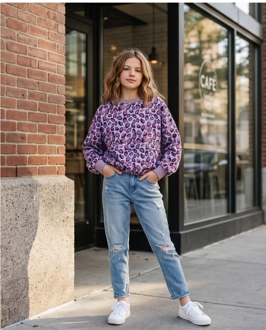 Sweatpullover hellblau violett