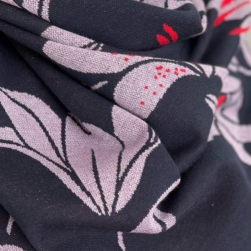 Bio Jacquard Dreieckstuch Lilien violett