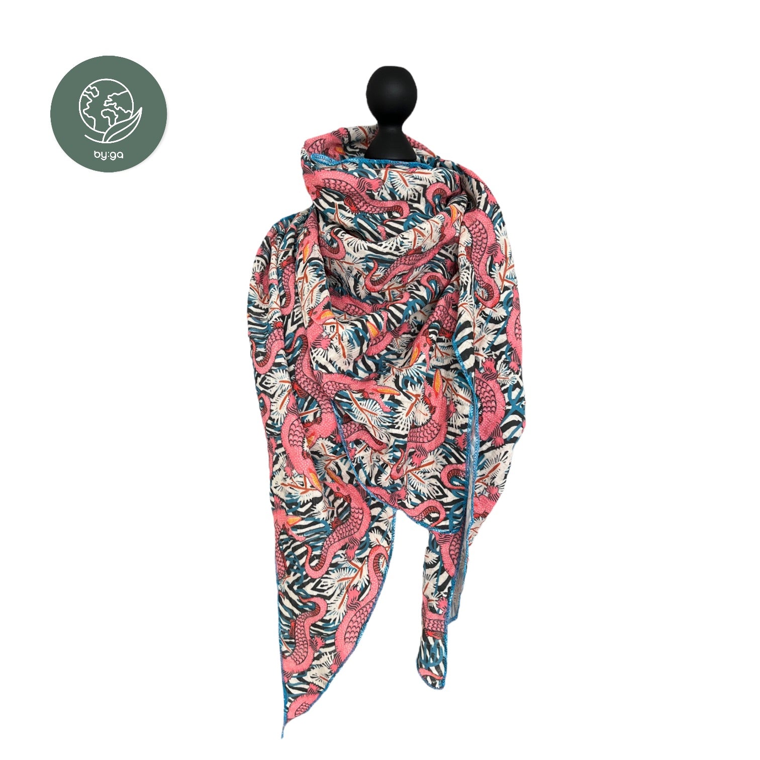 BIO Musselin Dreieckstuch Kroko pink