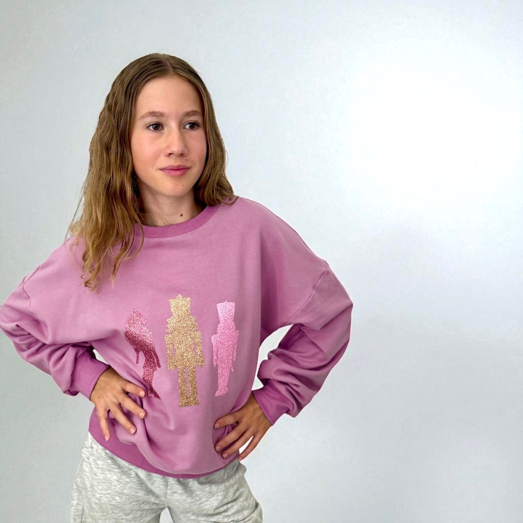 BIO Weihnachtspullover lila