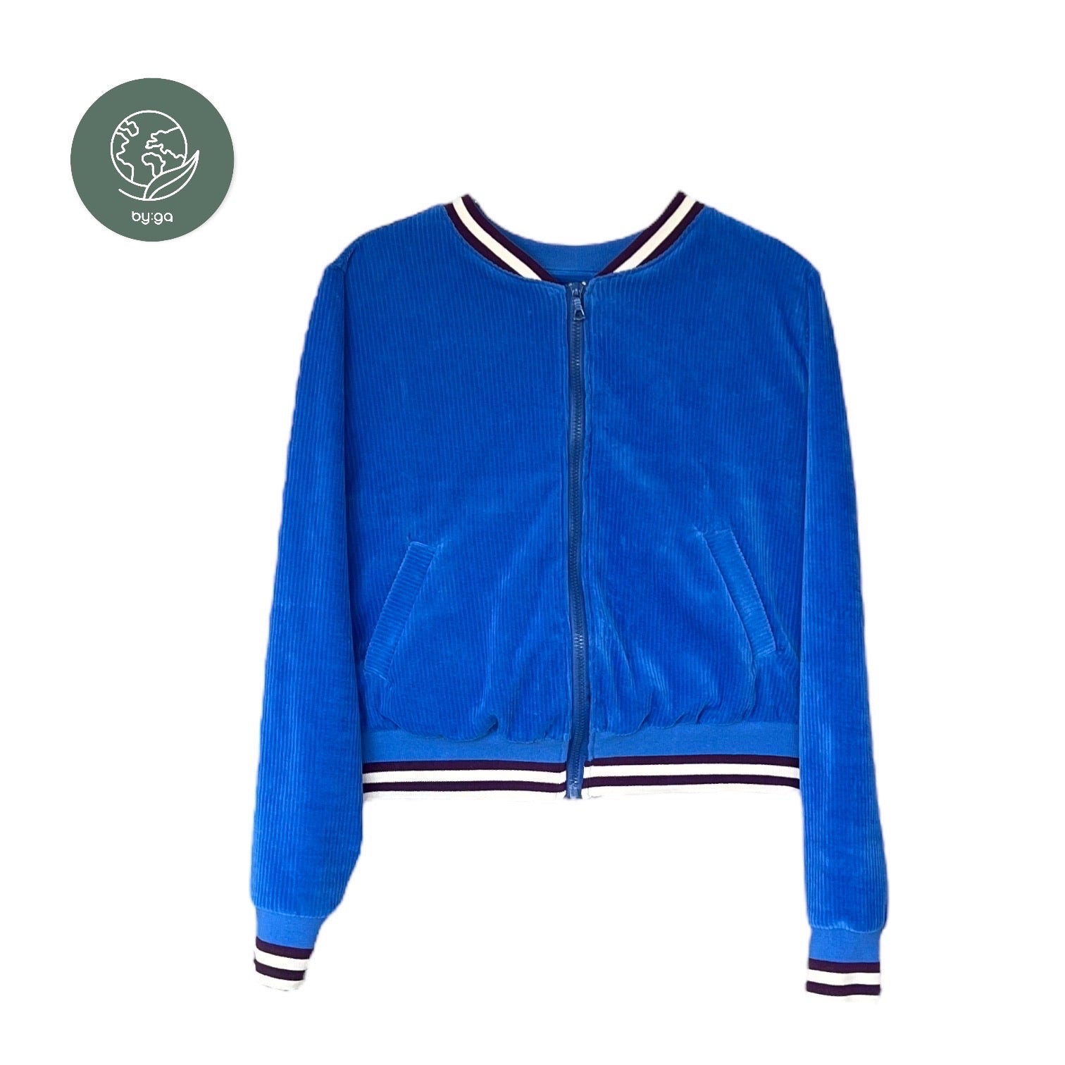 BIO Damen Blouson Cord Jersey blau