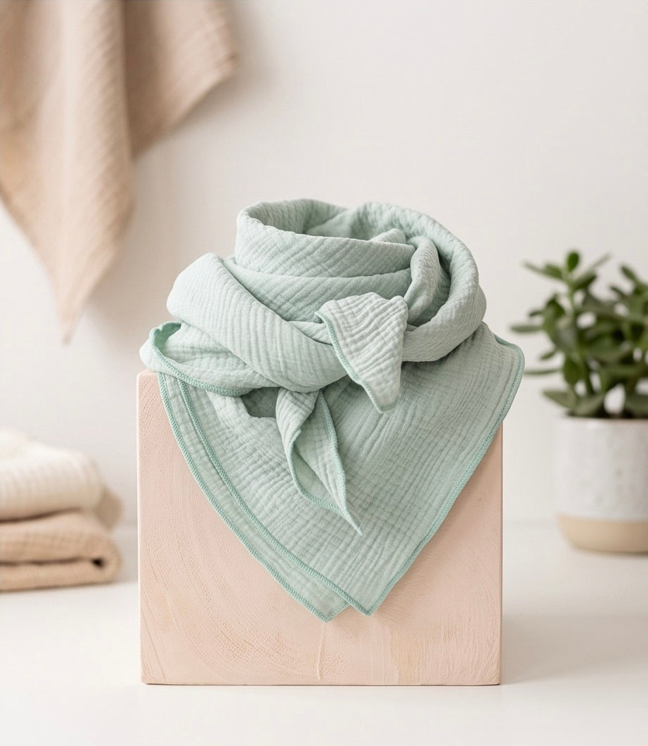 BIO Musselinschal mint