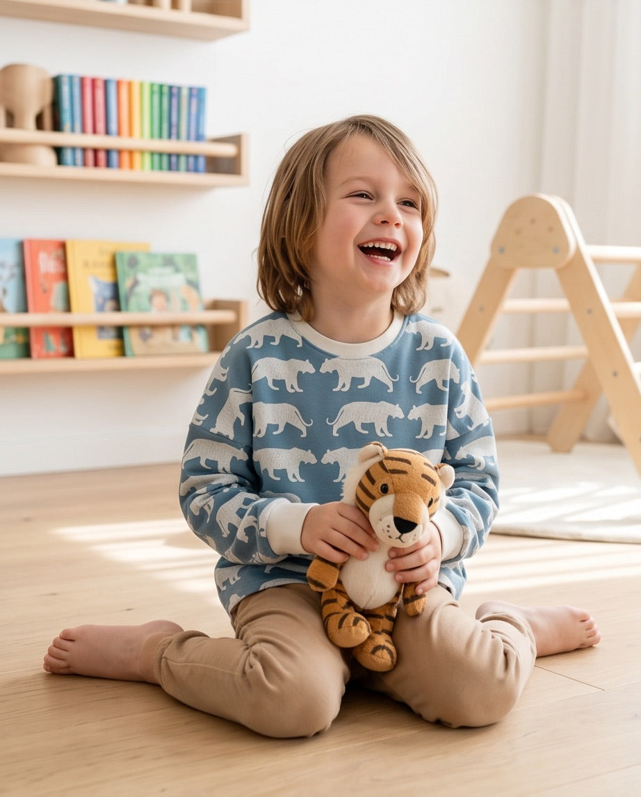 Langarmshirt Tiger Glitzer