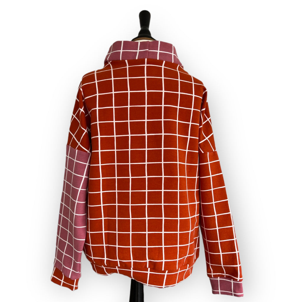 BIO Sweatpullover Grid orange