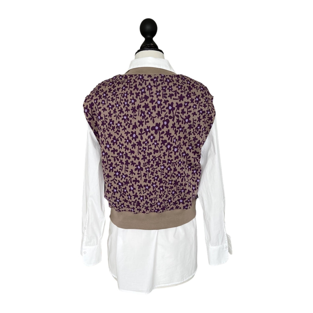 BIO Pullunder Blumen taupe violett