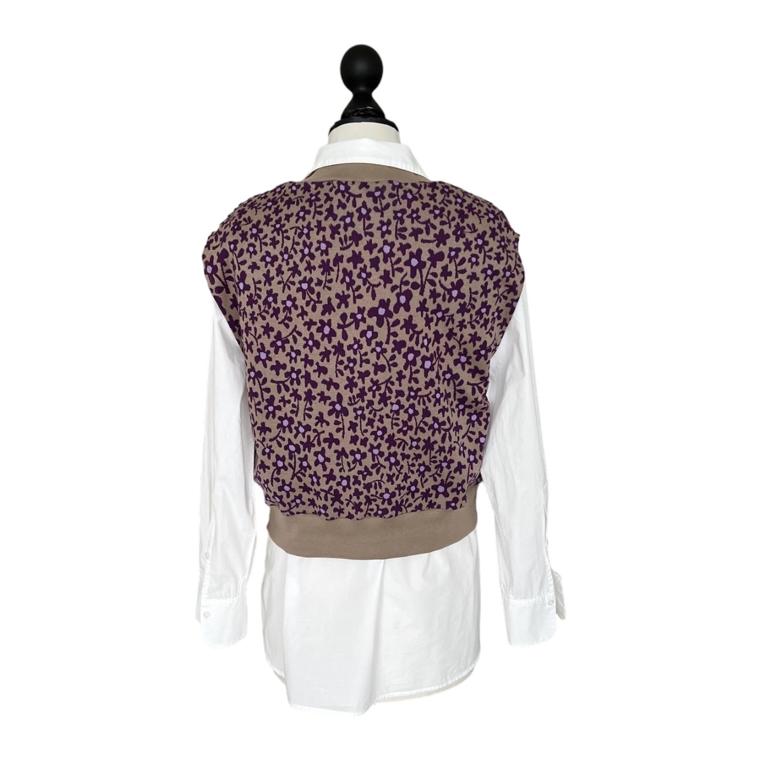 BIO Pullunder Blumen taupe violett