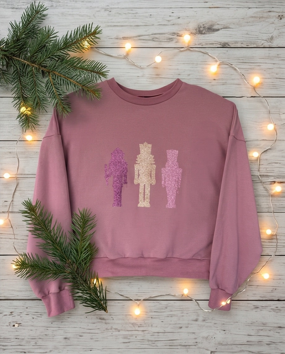 BIO Weihnachtspullover altrosa