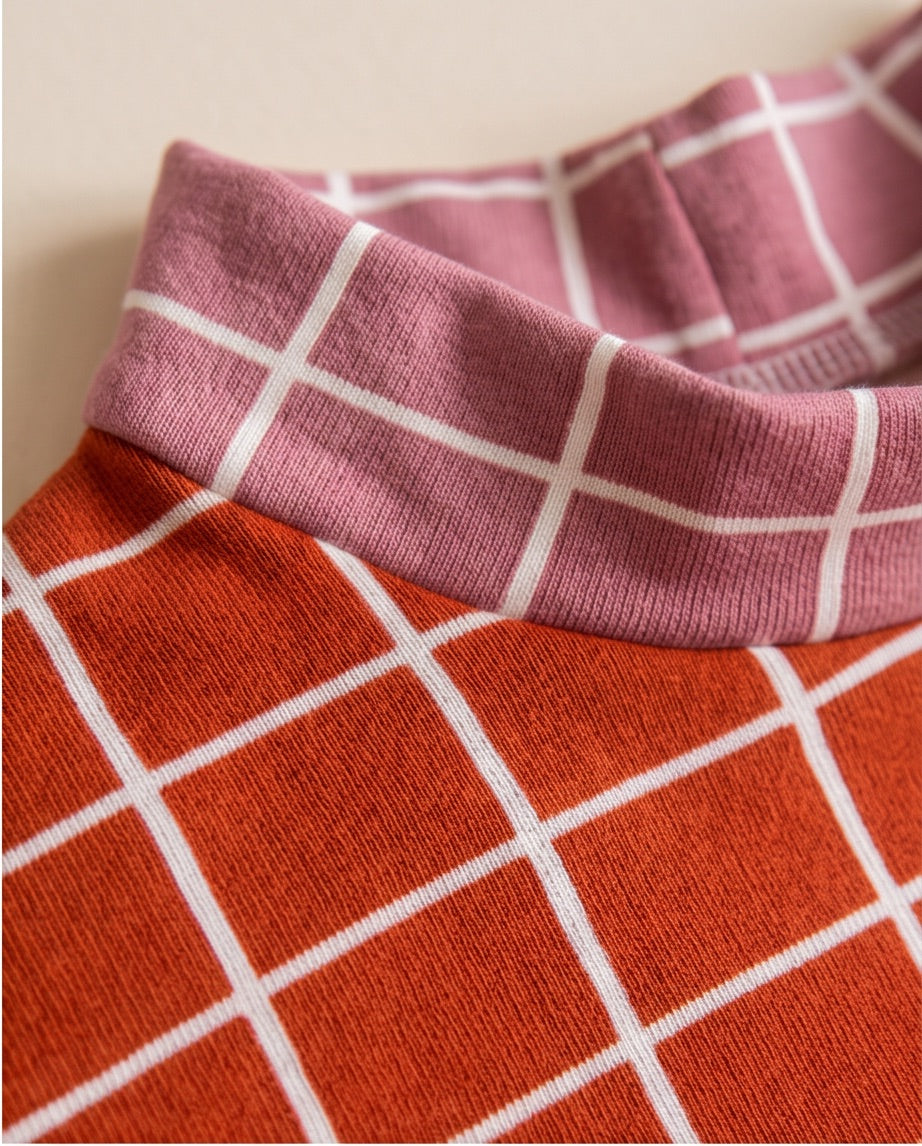 BIO Sweatpullover Grid orange