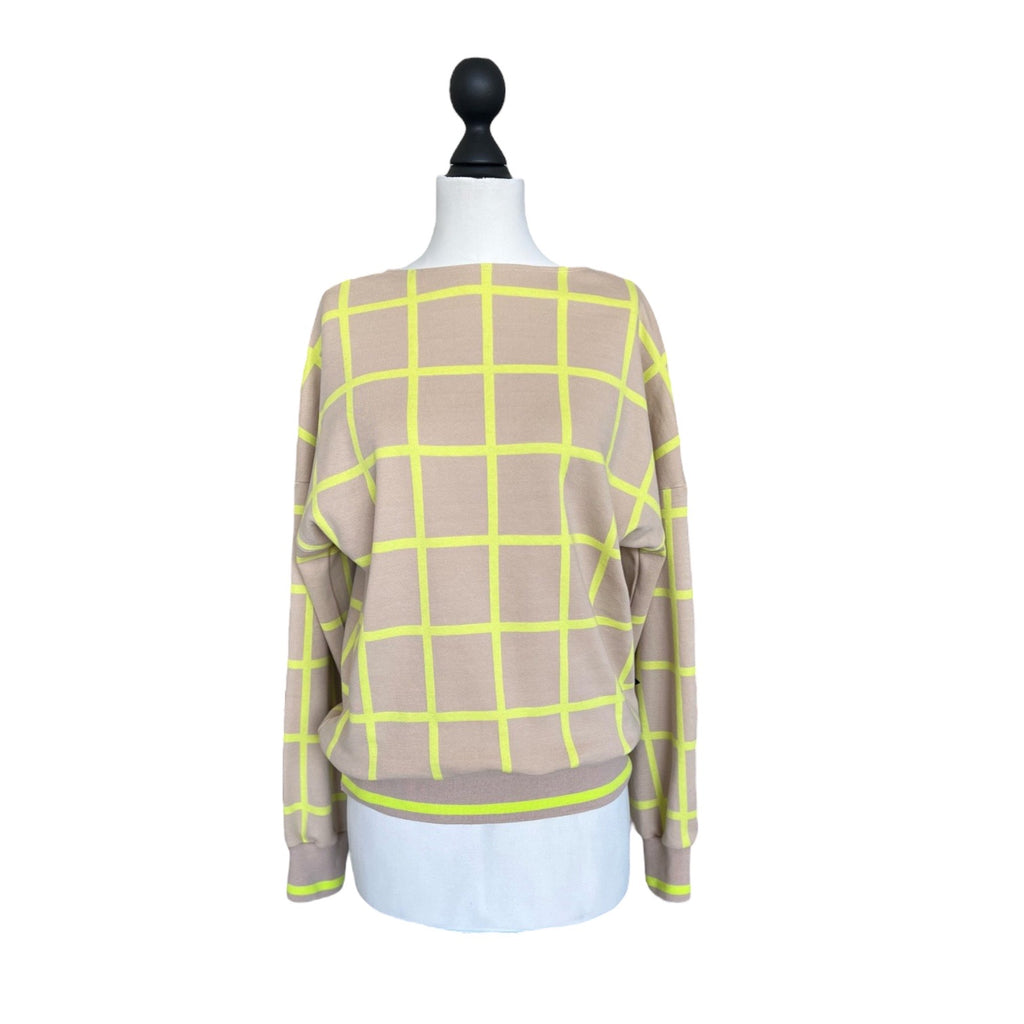 BIO Pullover Karo limette