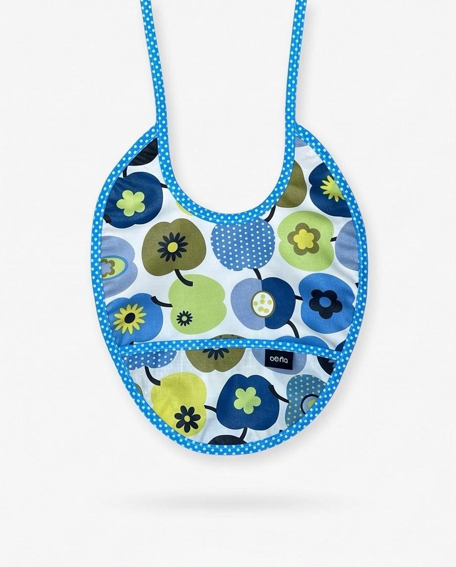 Baby Lätzli mini Äpfel blau