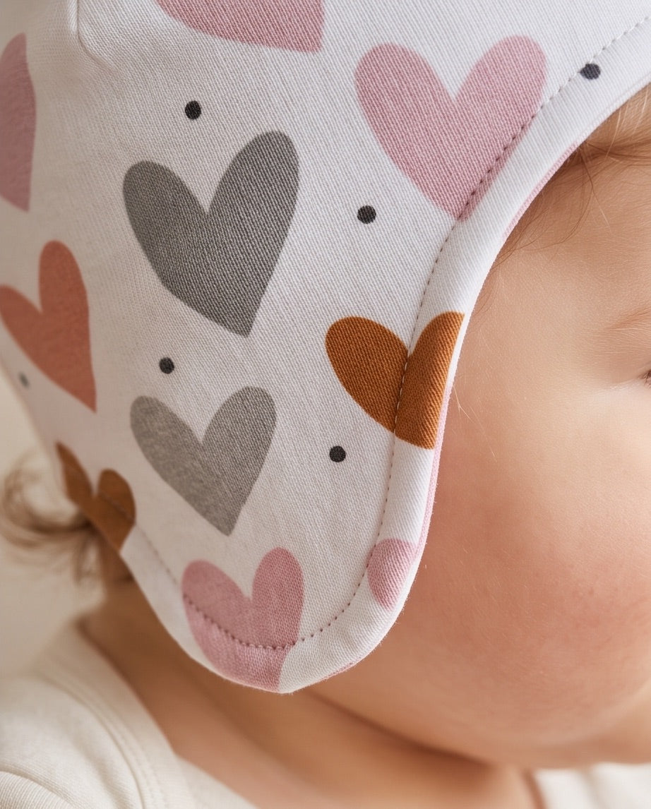 BIO Baby Wendemütze Herzen