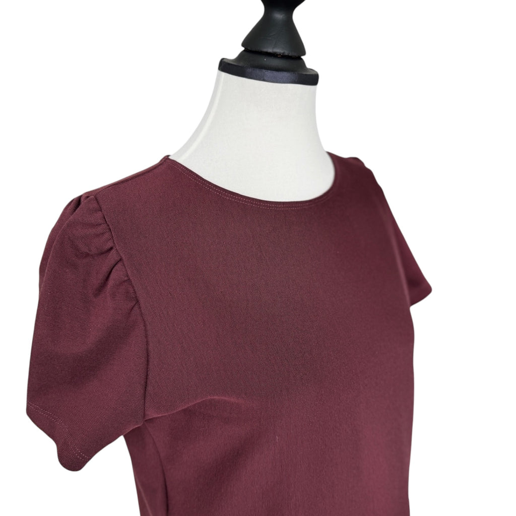 T-Shirt Puffärmel dunkelrot