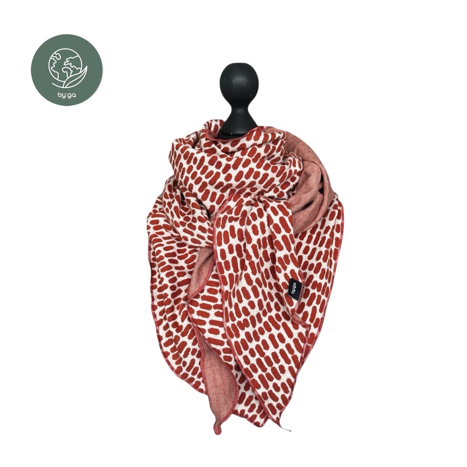 Bio Jacquard Dreieckstuch Striche rost