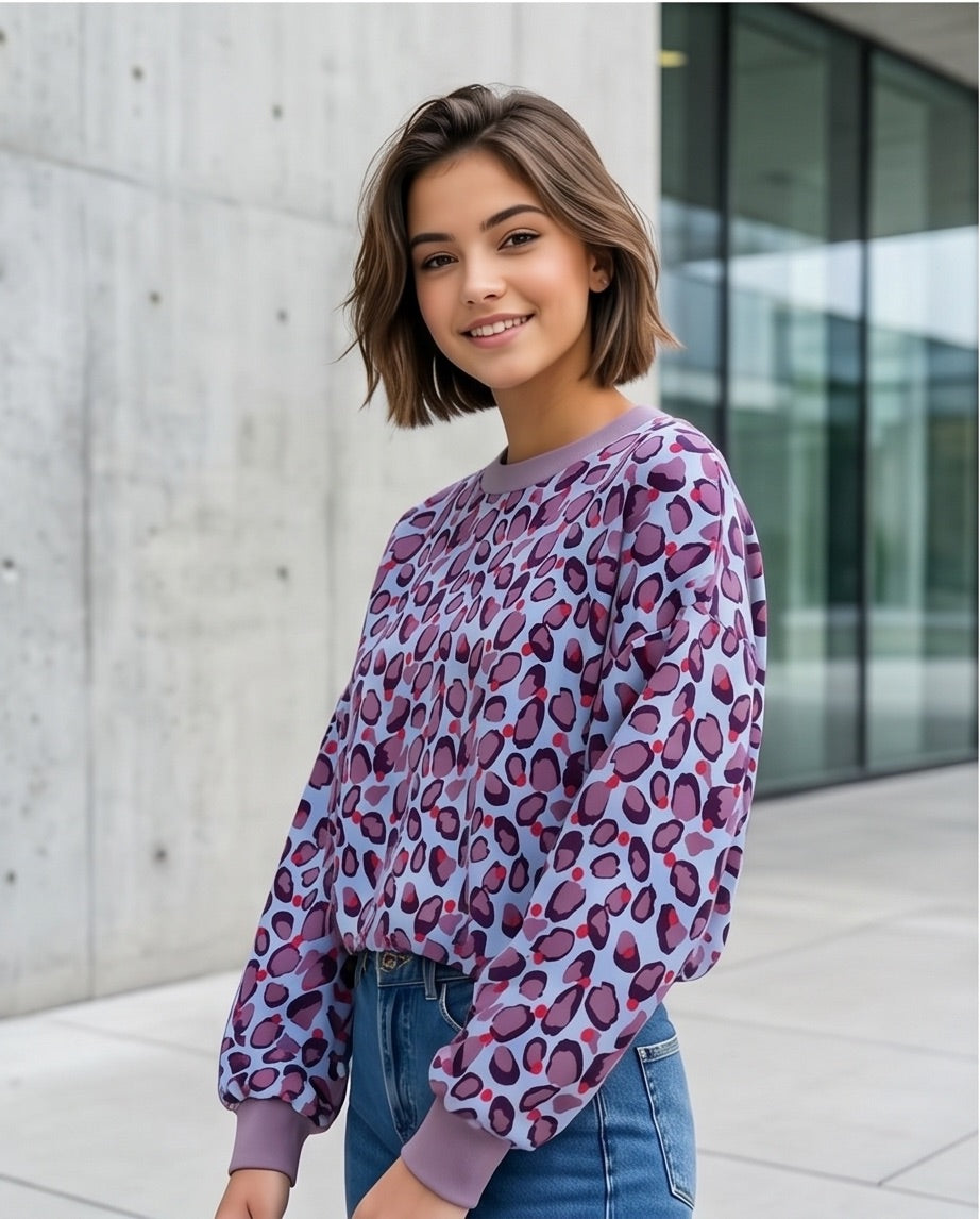 Sweatpullover hellblau violett