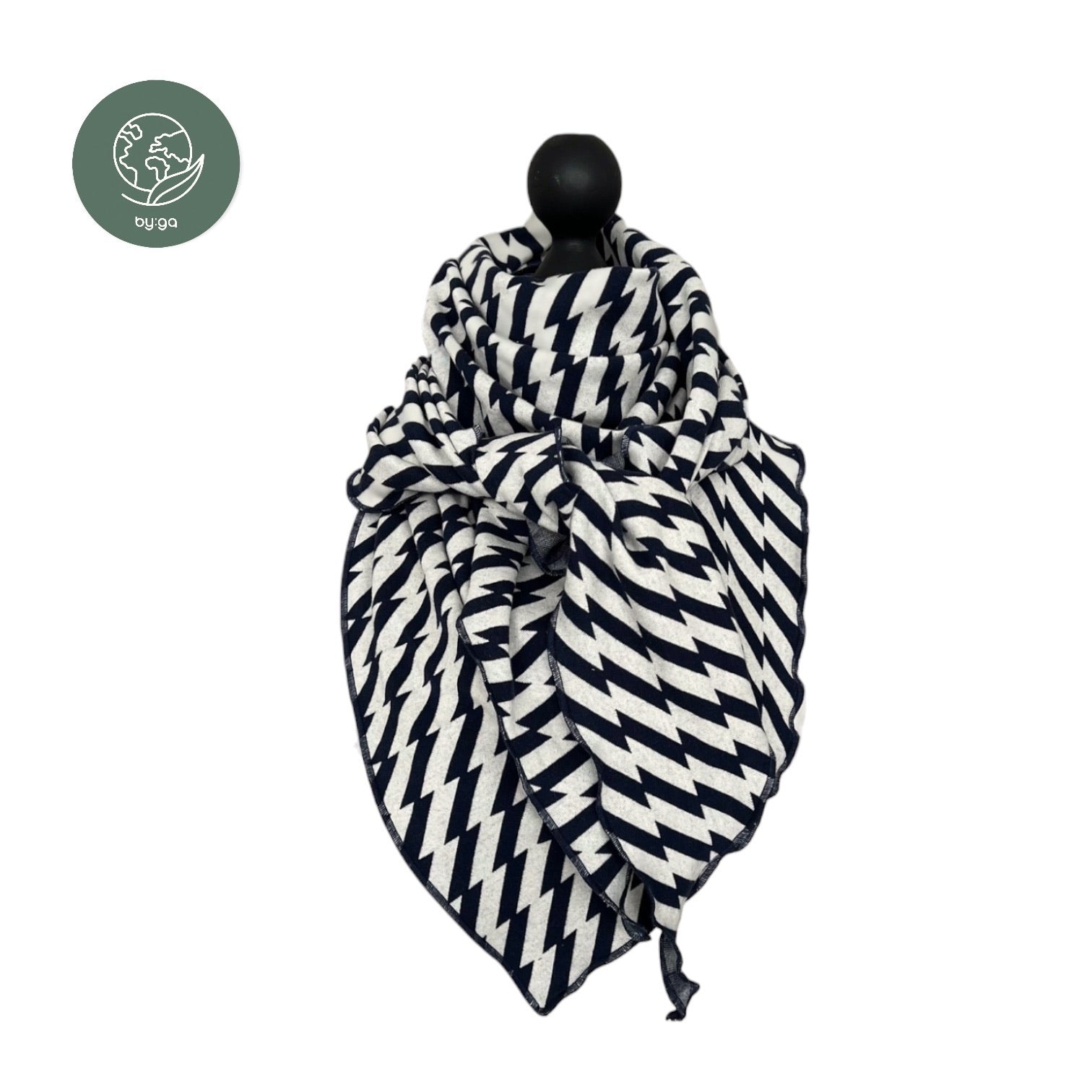 Bio Jacquard Dreieckstuch Streifen navy
