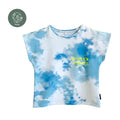 T-Shirt Batik blau/weiss