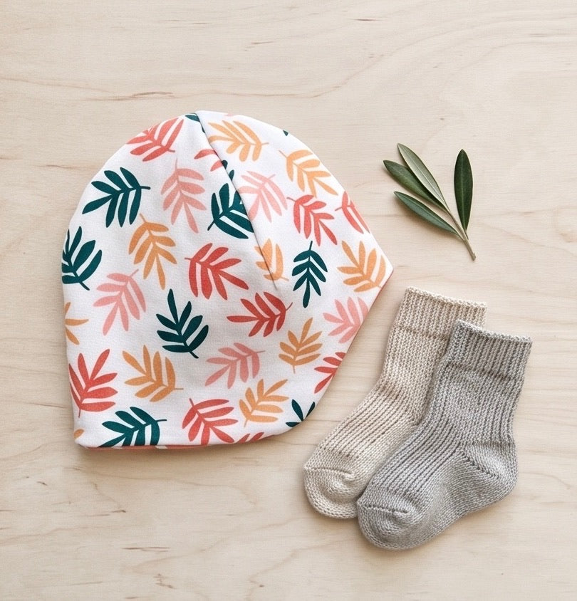 BIO Baby Wendemütze Blätter