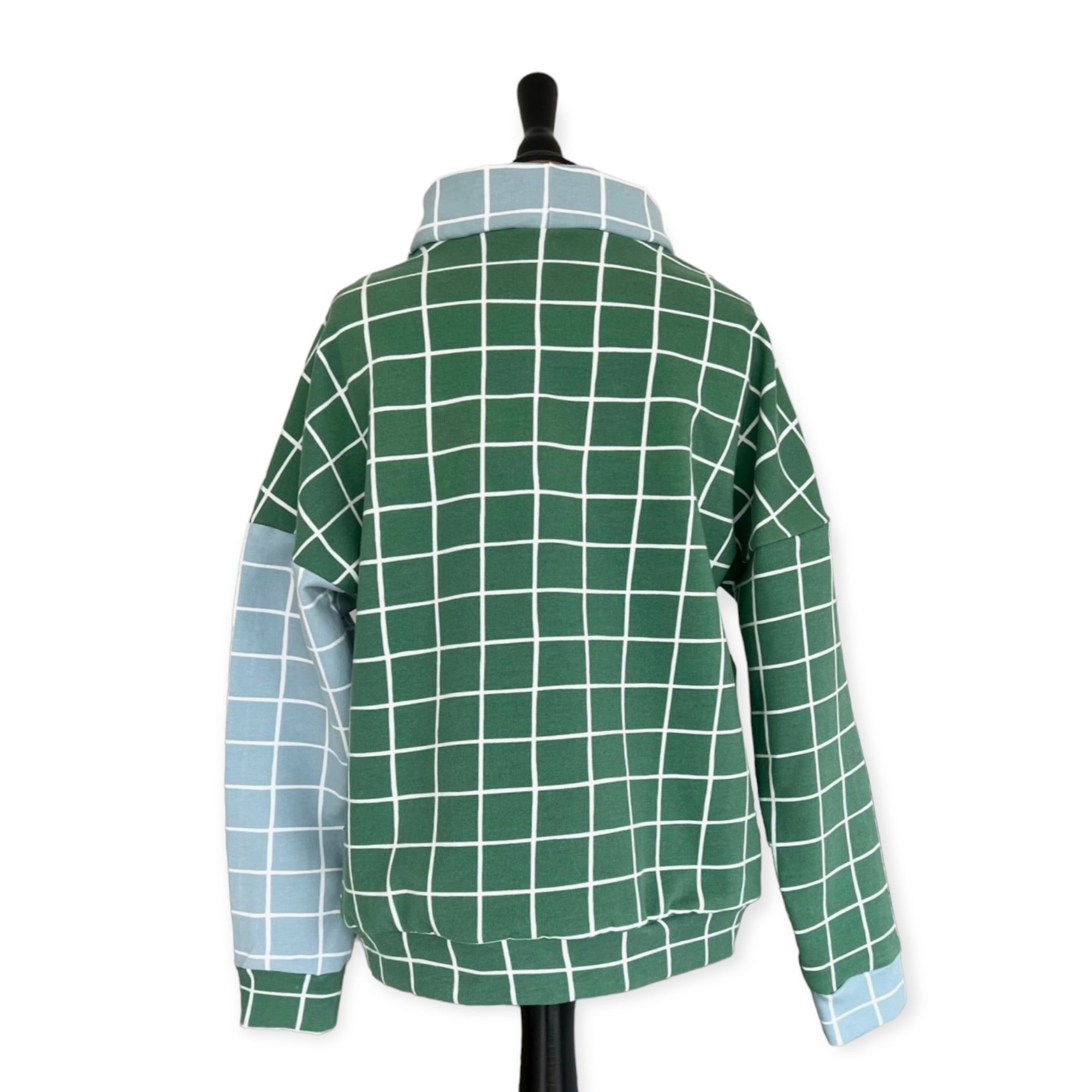 BIO Sweatpullover Grid grün
