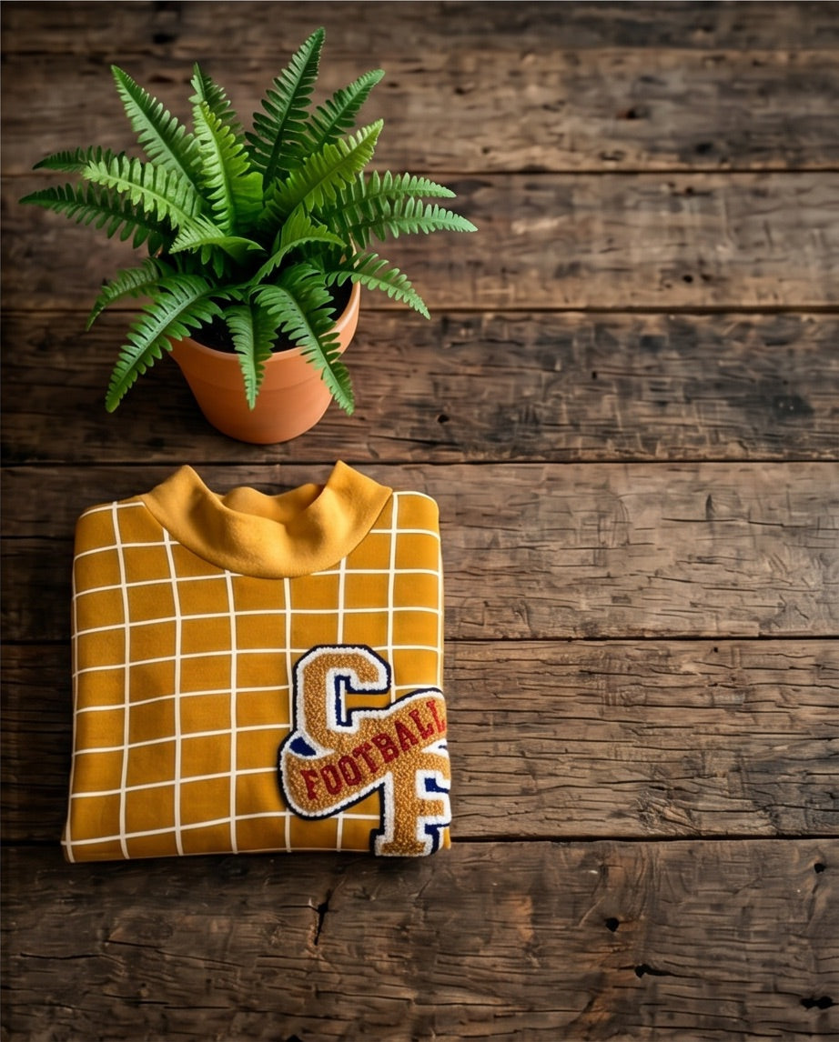 BIO Sweatpullover Grid gelb