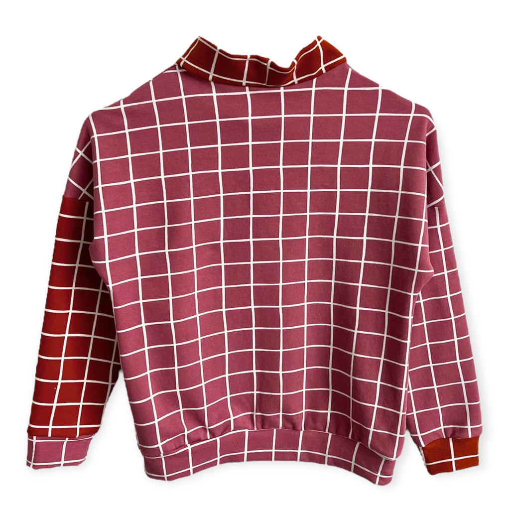 BIO Sweatpullover Grid pink