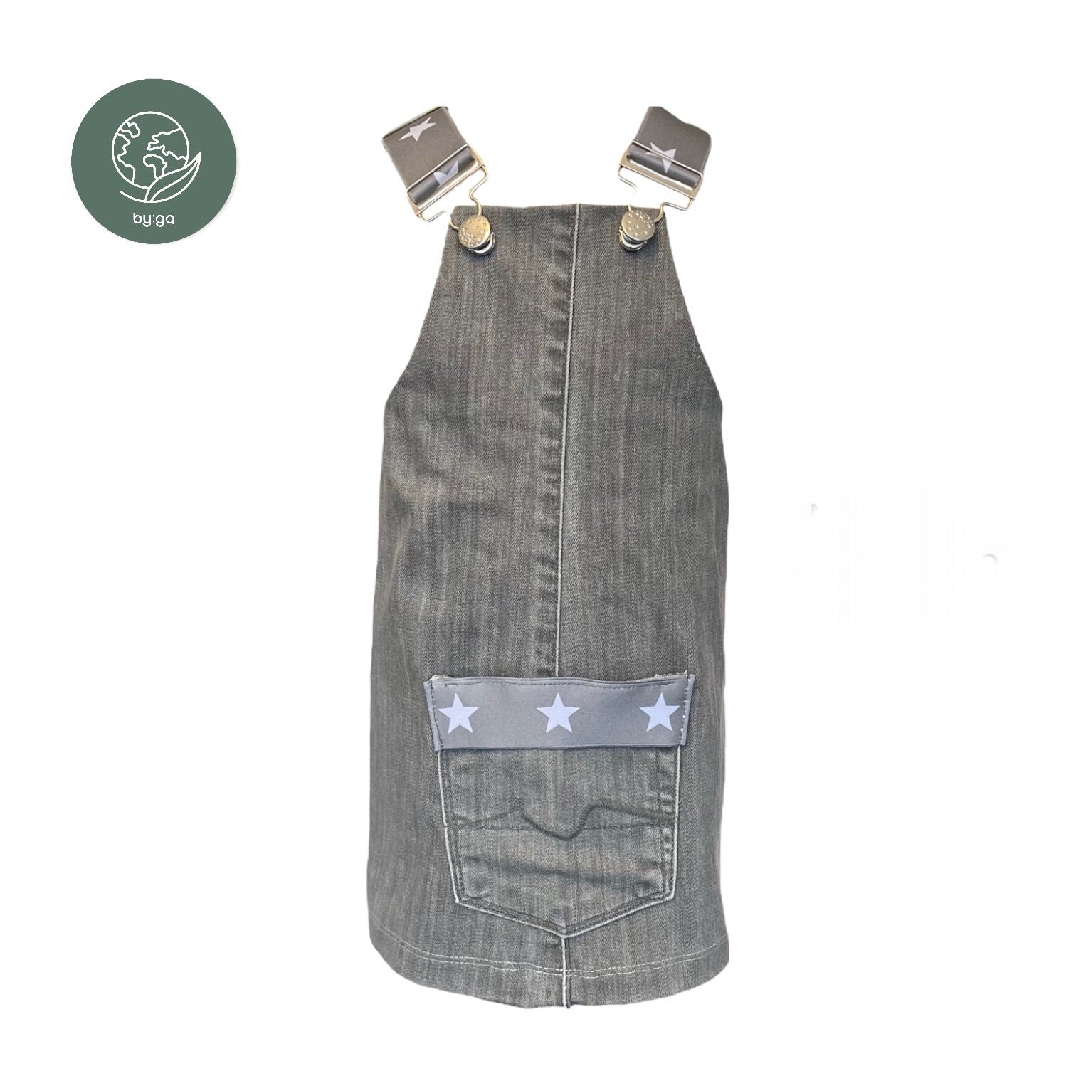 BIO Jeans Latzrock 86/92 grau