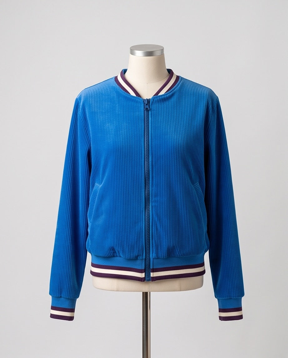 BIO Damen Blouson Cord Jersey blau