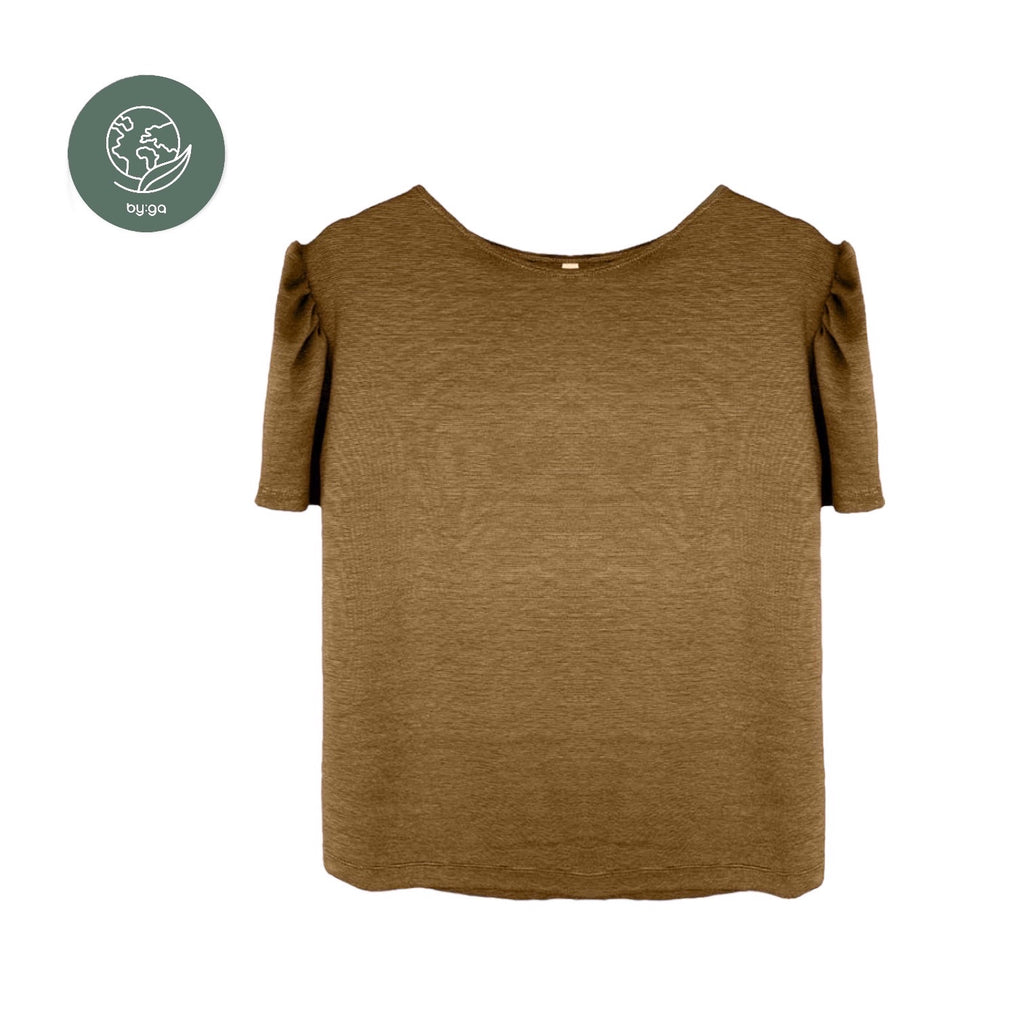 T-Shirt Puffärmel senf