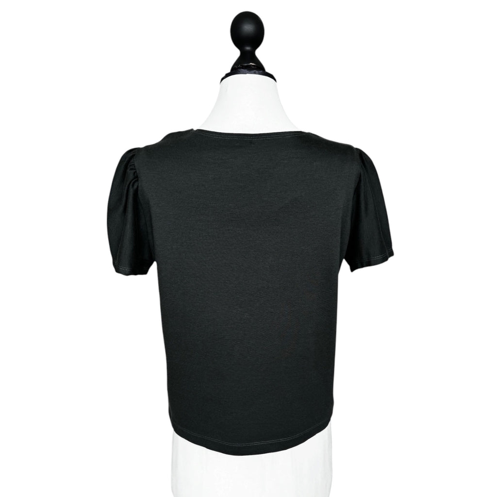 T-Shirt Puffärmel dunkelgrün
