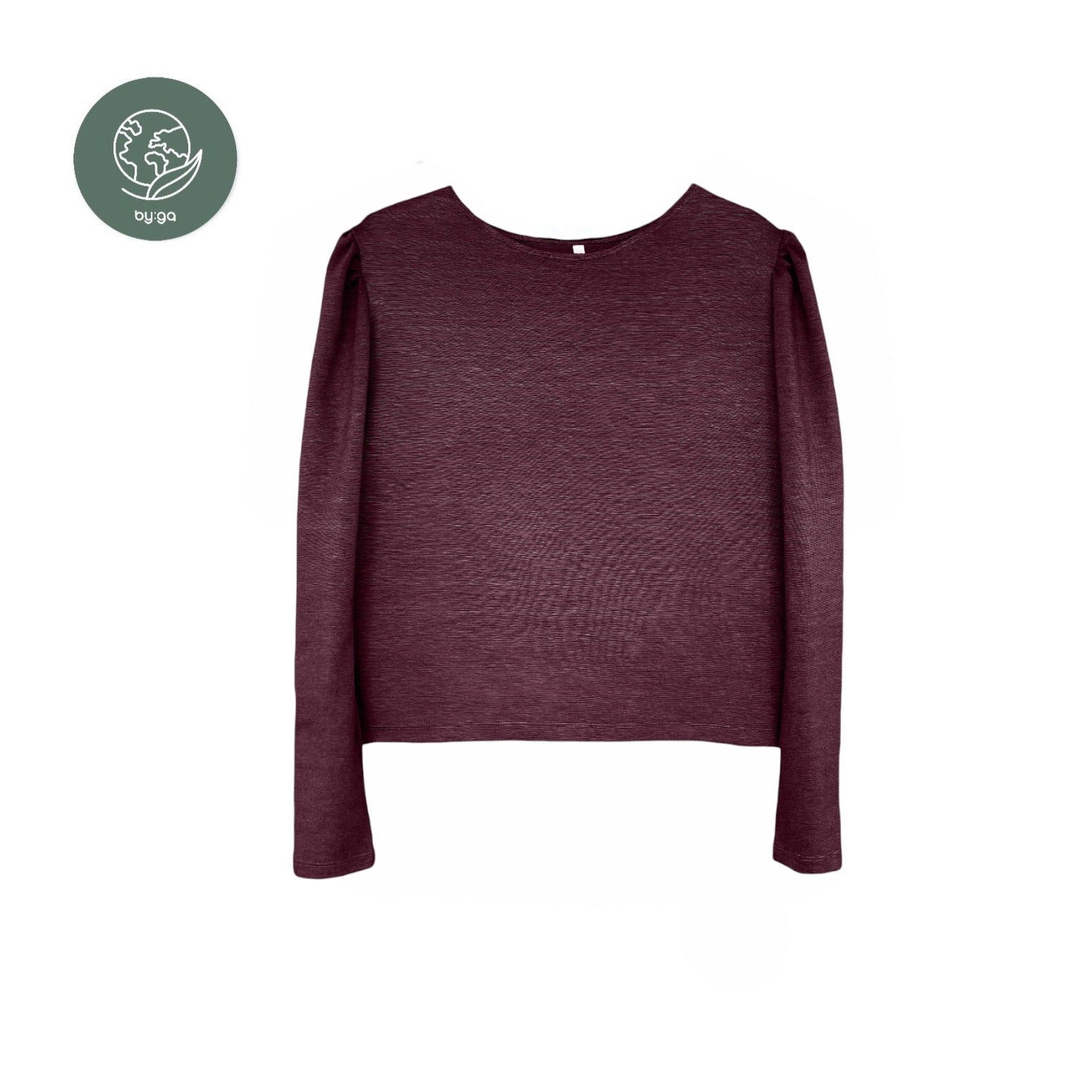 Langarmshirt Puffärmel dunkelrot