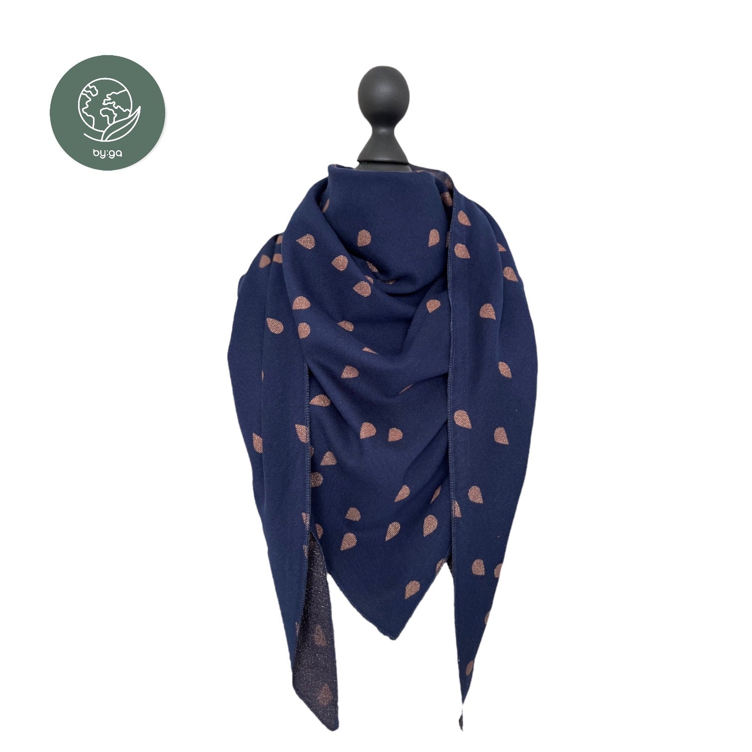 Bio Jacquard Dreieckstuch Tropfen dunkelblau