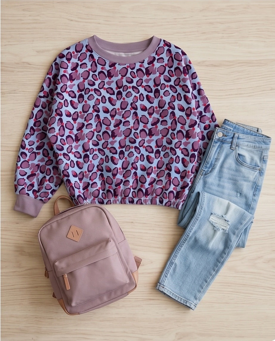 Sweatpullover hellblau violett