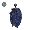 Bio Jacquard Dreieckstuch Sterne navy