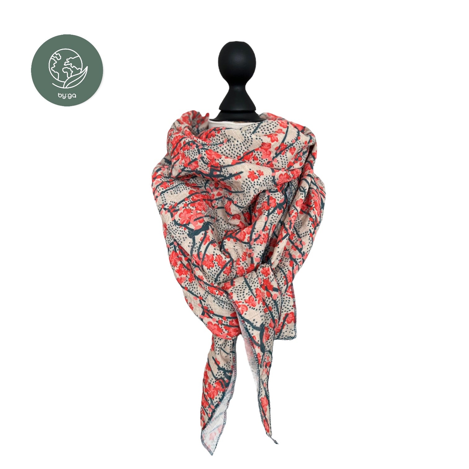 BIO Musselin Dreieckstuch Affe rot