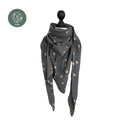 Bio Jacquard Dreieckstuch Tropfen dunkelgrau