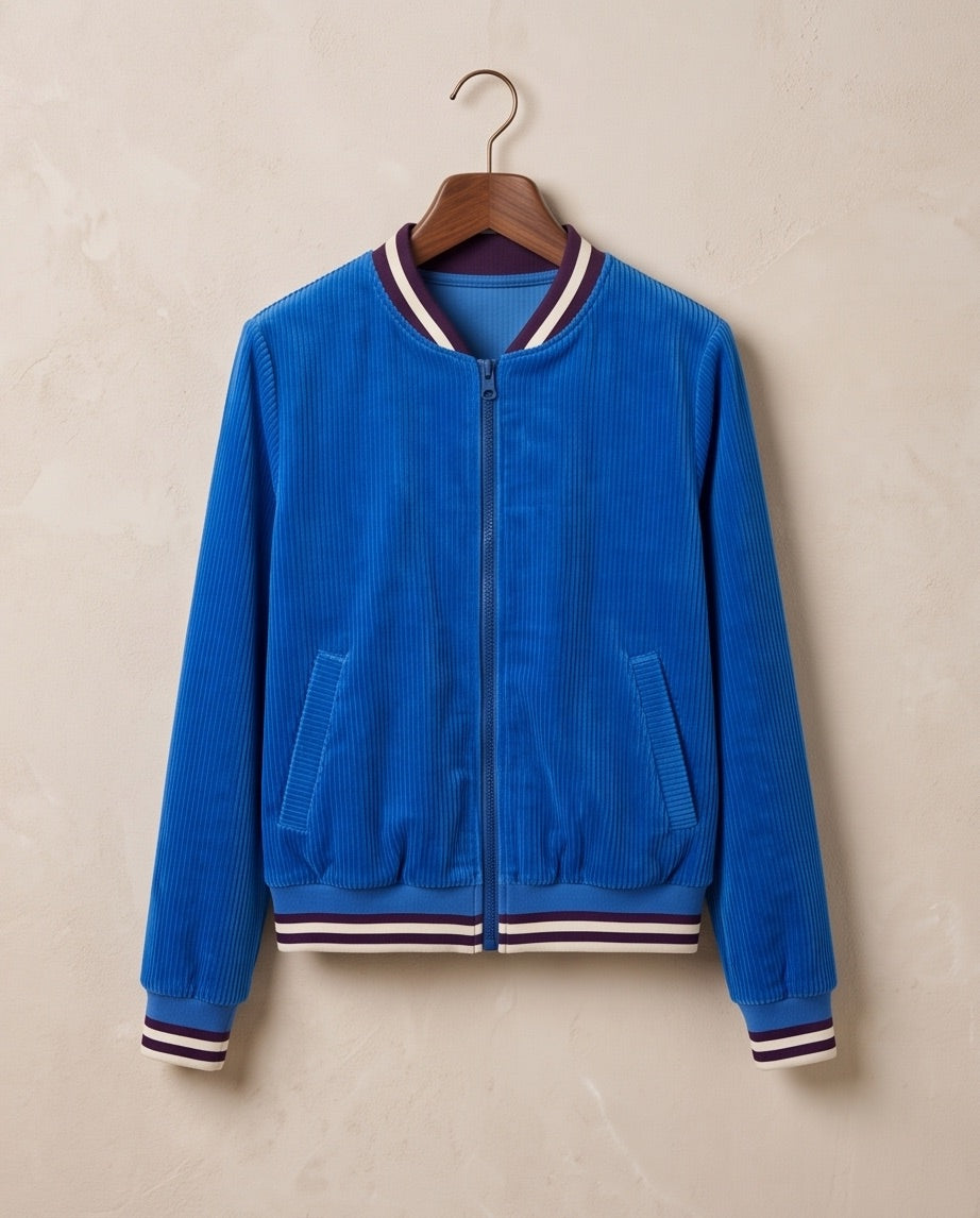 BIO Damen Blouson Cord Jersey blau