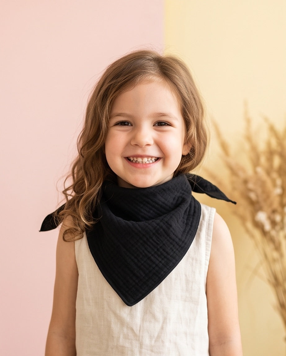 BIO Musselin Dreieckstuch Mini schwarz