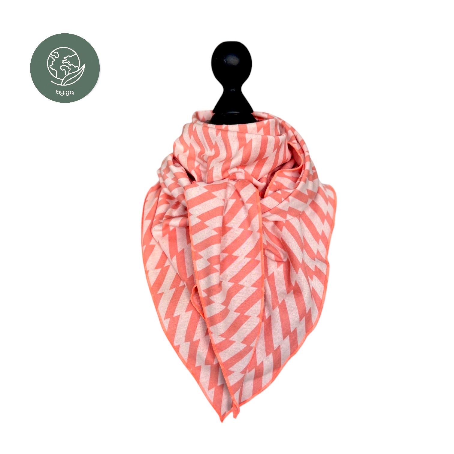 Bio Jacquard Dreieckstuch Streifen lachs