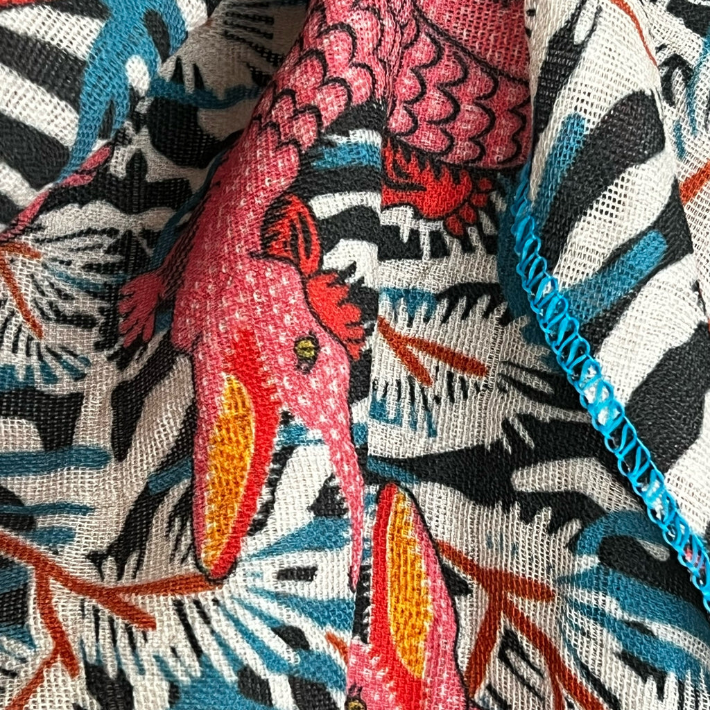 BIO Musselin Dreieckstuch Kroko pink