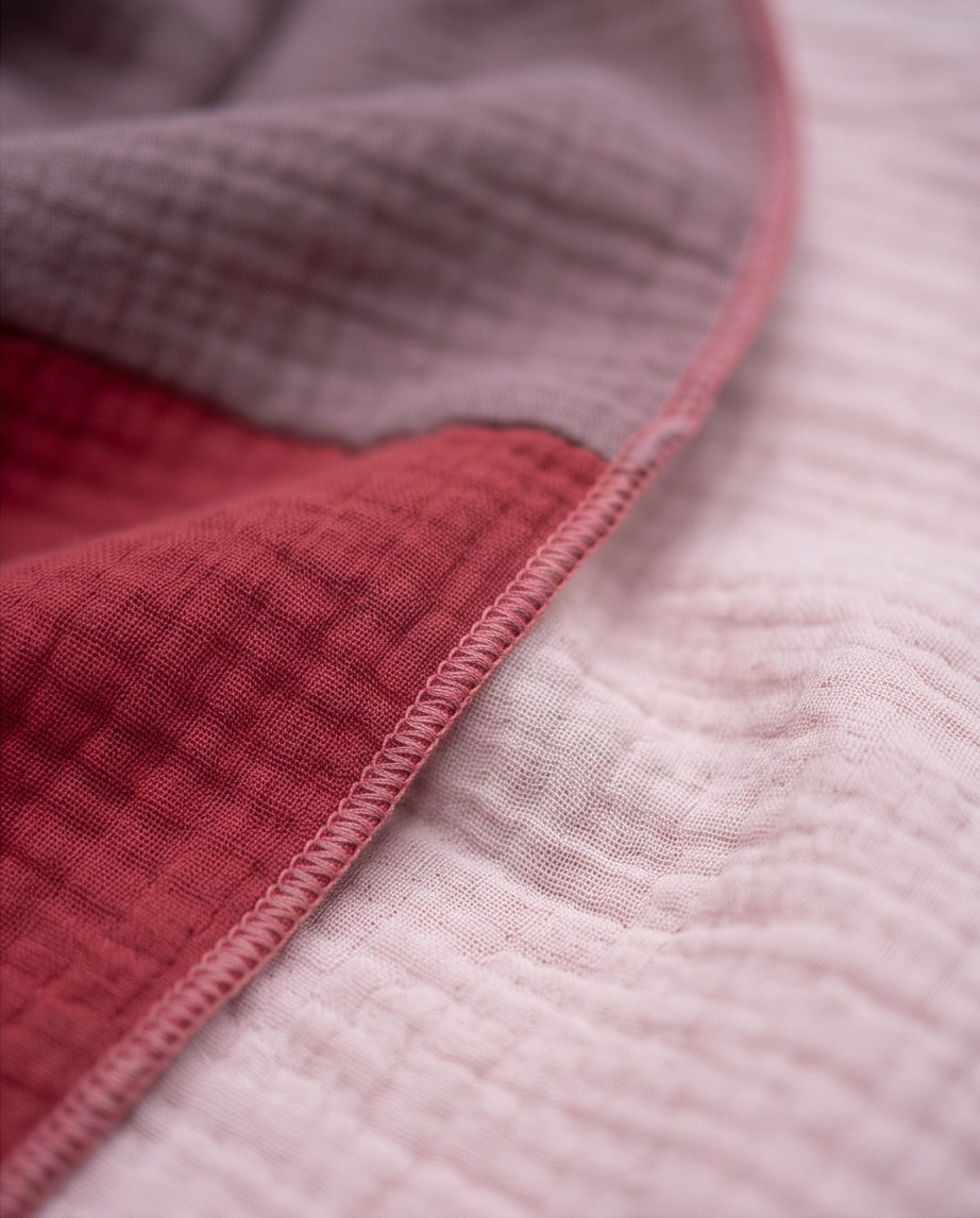 BIO Musselinschal altnude/marsala rosa/zartrosa