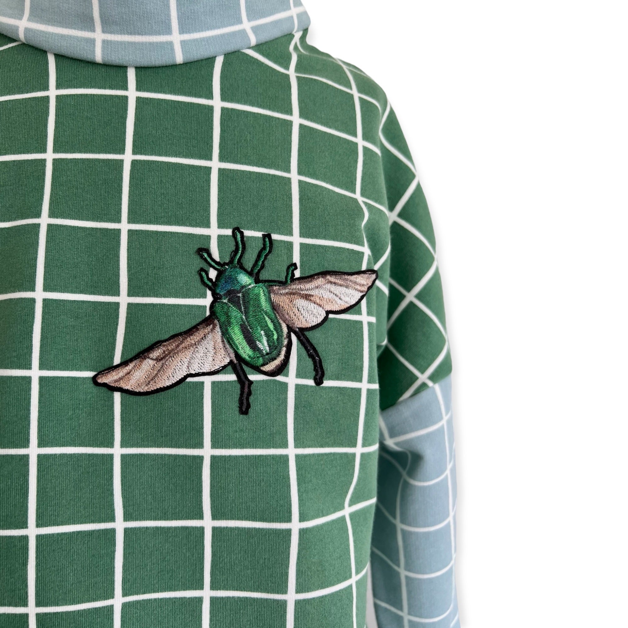 BIO Sweatpullover Grid grün