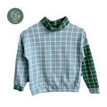 BIO Sweatpullover Grid hellblau