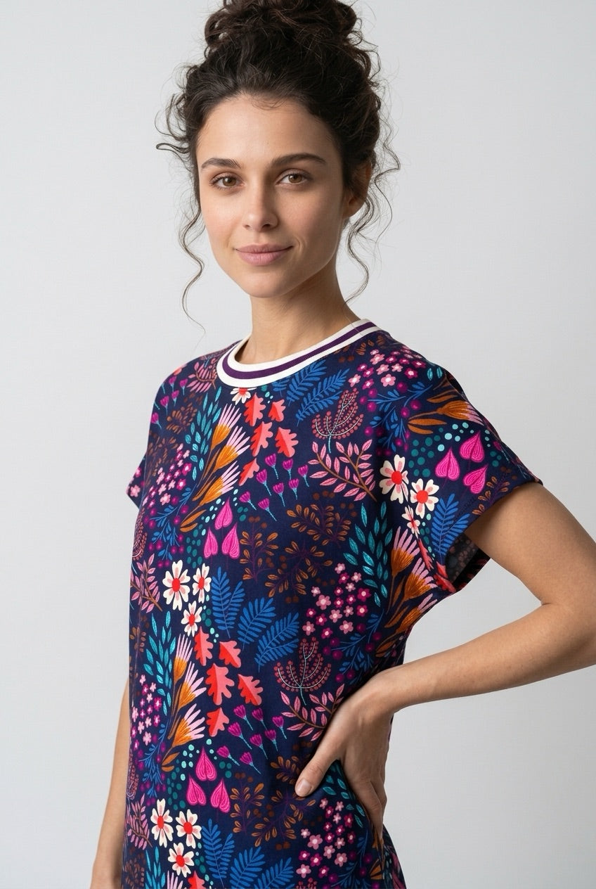 BIO Damen T-Shirt Blumen einteilig