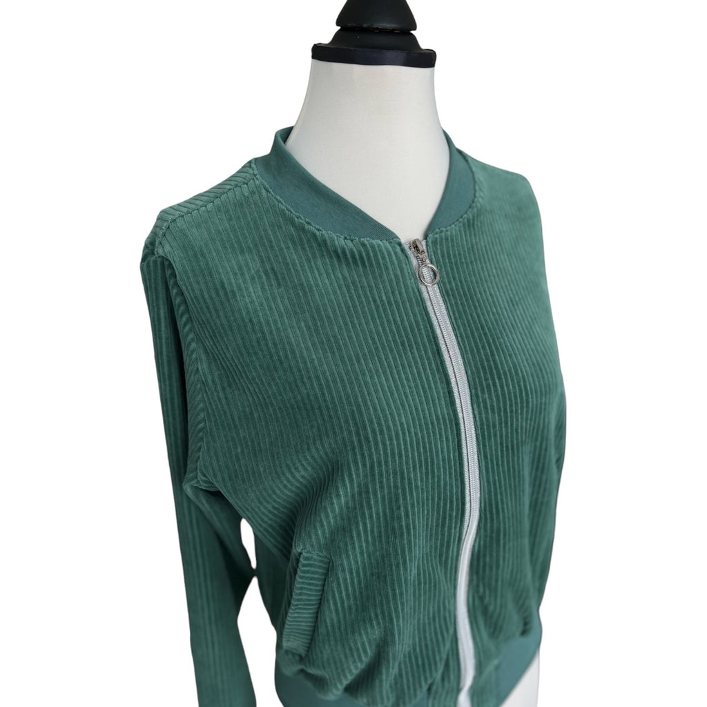 BIO Damen Blouson Cord Jersey pazifikgrün
