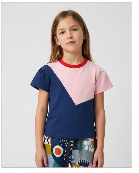 BIO T-Shirt blau/rosa