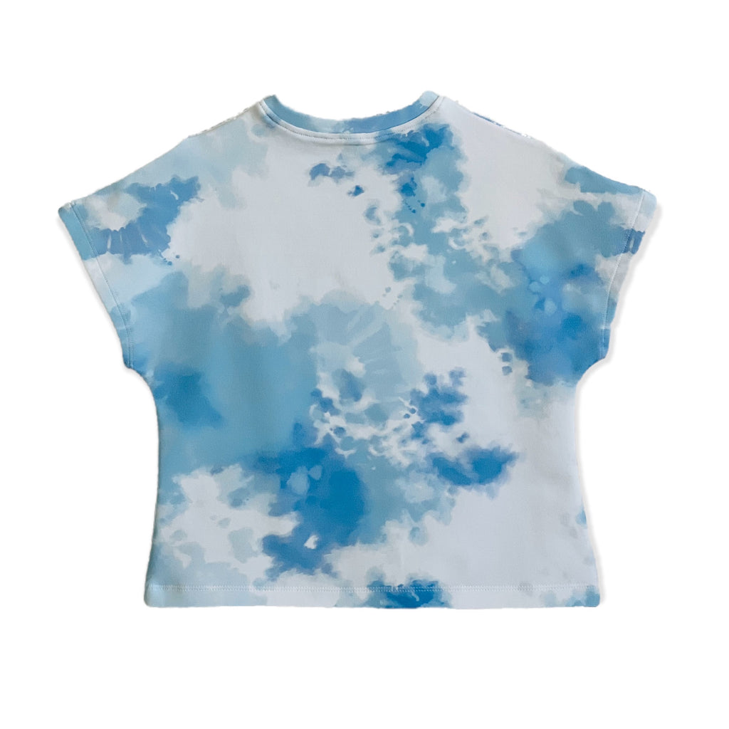 T-Shirt Batik blau/weiss