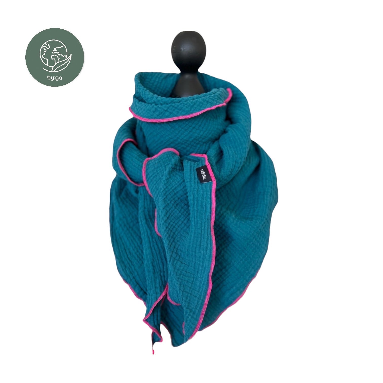 BIO Musselin Dreieckstuch petrol